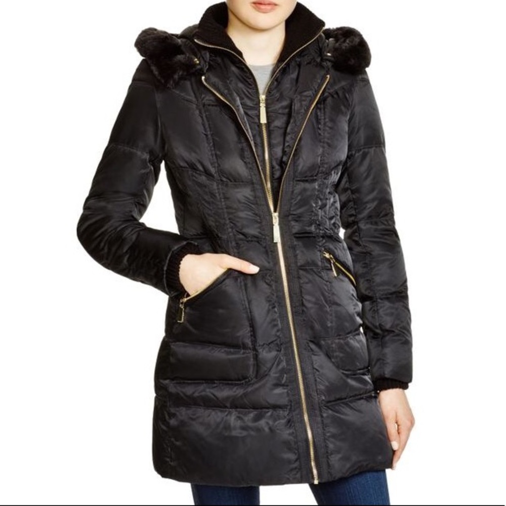 Vince Camuto Faux Fur Trim Jacket